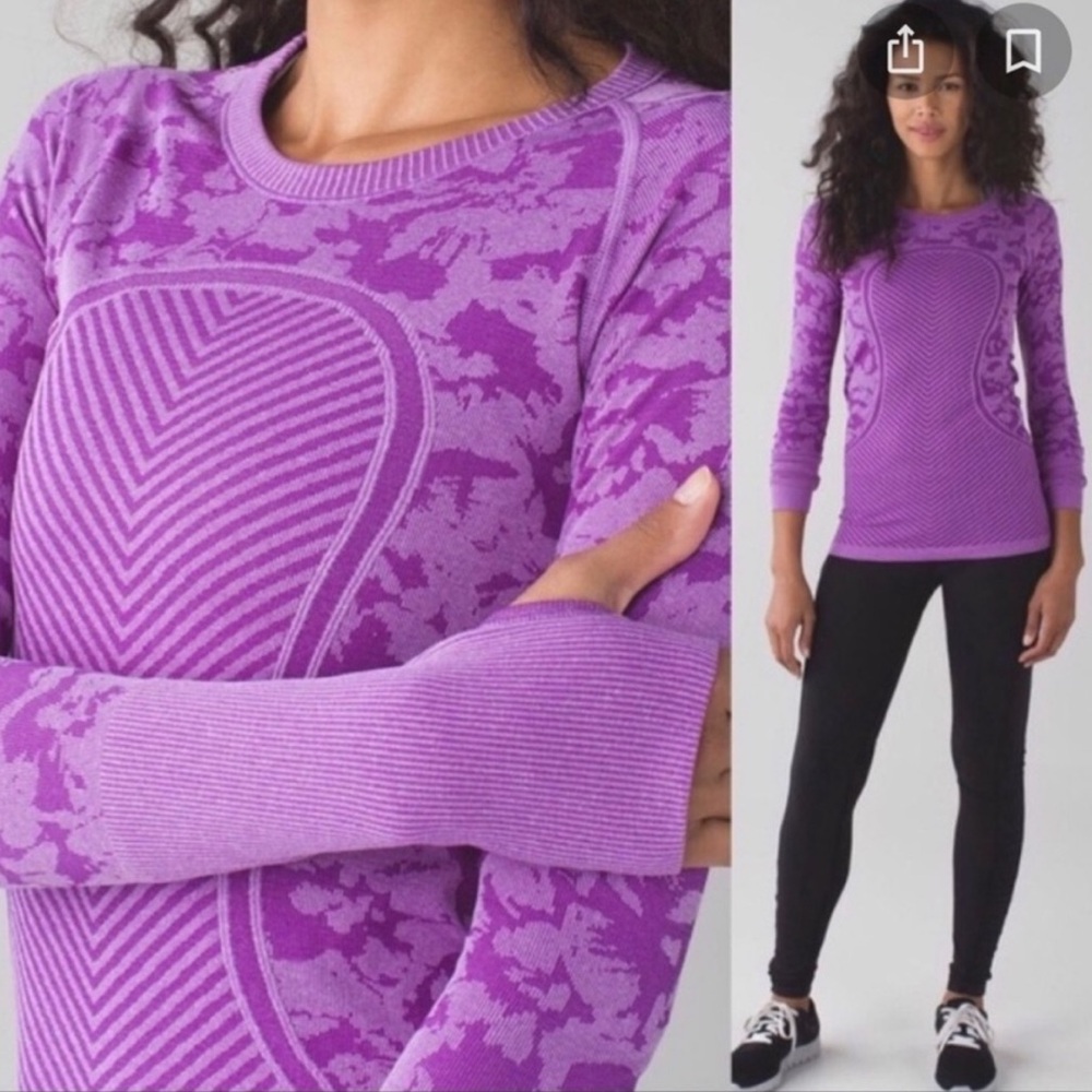 Lululemon Swiftly Tech Tender 
Violet Long Sleeve Crew Top 10